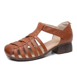 Brown high heels